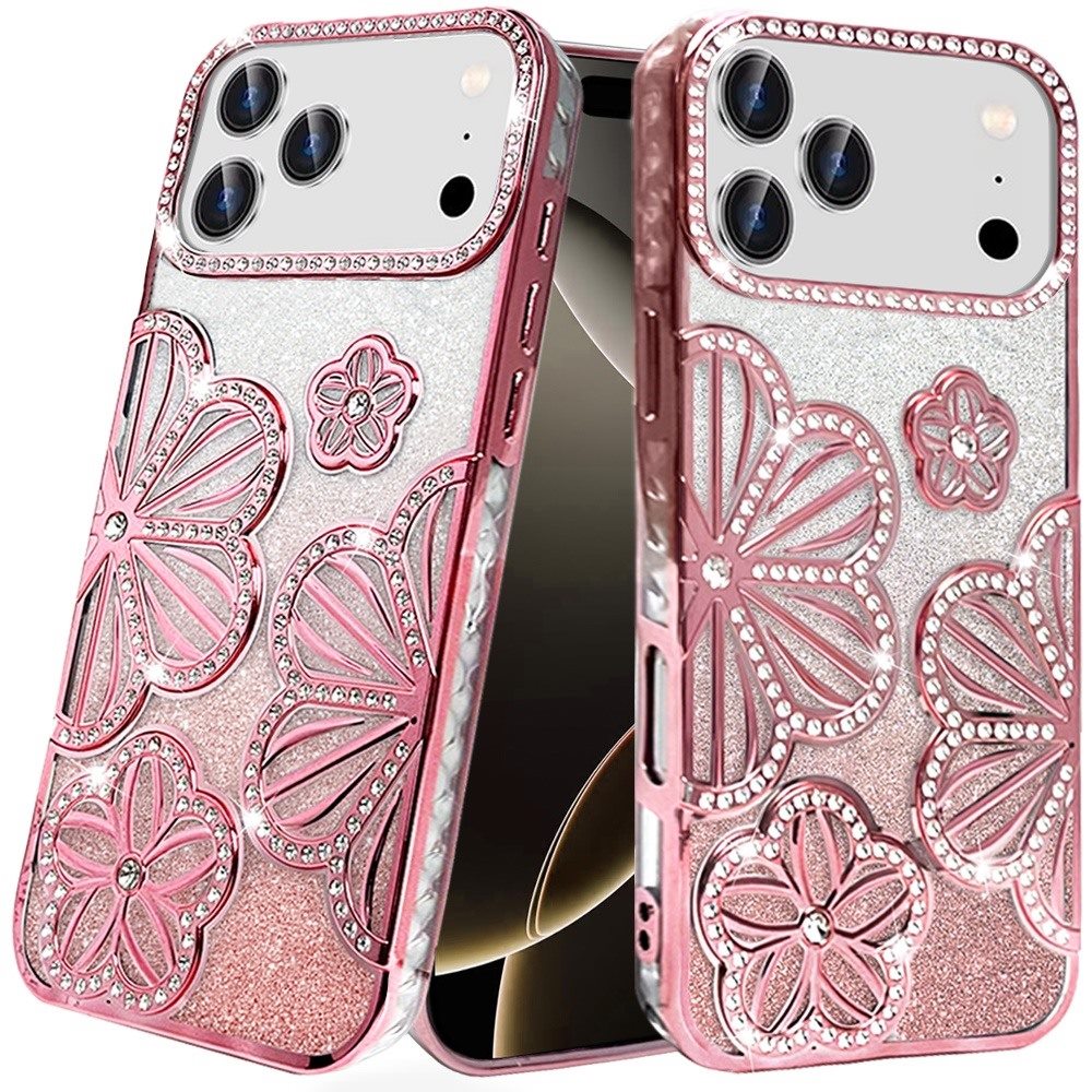 iPhone Case #228 = Shimmer Glitter Floral Design Thick TPU Case iPhone –  Cellular Depot USA