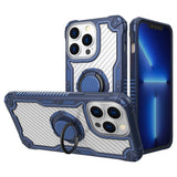 iPhone Case #81 = Carbon Fiber Design Fused Magnetic Ring Stand Case Cover iPhone