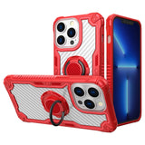 iPhone Case #81 = Carbon Fiber Design Fused Magnetic Ring Stand Case Cover iPhone