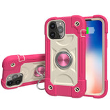 iPhone Case #85 = thick 3in1 Silicone Hybrid with Double Ring Magnetic Kickstand Case Cover iPhone