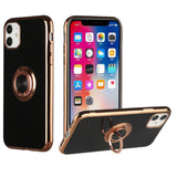 iPhone Case #90 = Electroplated TPU with Metal Ring Stand Case Cover iPhone
