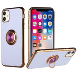 iPhone Case #90 = Electroplated TPU with Metal Ring Stand Case Cover iPhone
