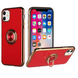iPhone Case #90 = Electroplated TPU with Metal Ring Stand Case Cover iPhone