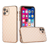iPhone Case #98 = Electroplated Grid Diamond Lines TPU Case