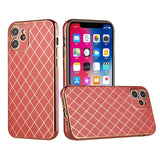 iPhone Case #98 = Electroplated Grid Diamond Lines TPU Case