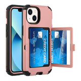 iPhone Case #111 =  Card Holder (Upto 2) with Mirror Hybrid Shockproof Case Cover for iPhone