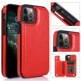 iPhone Case #117 = Luxury Side Magnetic Button Card ID Holder PU Leather Case Cover for iPhone