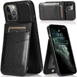 iPhone Case #122 =  Luxury Vertical Magnetic Button Card ID Holder PU Leather Case Cover for iPhone