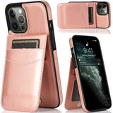 iPhone Case #122 =  Luxury Vertical Magnetic Button Card ID Holder PU Leather Case Cover for iPhone
