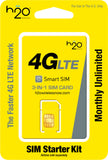 H2O Wireless Land Line 12 Month $60 Unlimited Talk+ Long Distance + Sim Kit + New Number