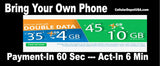 BYOP = LycaMobile $50 Talk & Text, 40GB Data Plan + Sim Kit + New Number