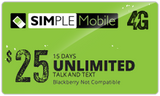 BYOP = Simple Mobile $90/ 3 month Unlimited Talk, Text, Int'l Text & 10 gb Data + Intl Talk + Sim Card+ New Number