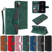 iPhone Case #162 =  Skin Feel Contrast Color Hybrid Leather Wallet Cases for iPhone