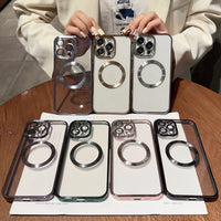 iPhone Case #139 = Transparent multi-color Clear Acrylic Magnetic Cases for iPhone