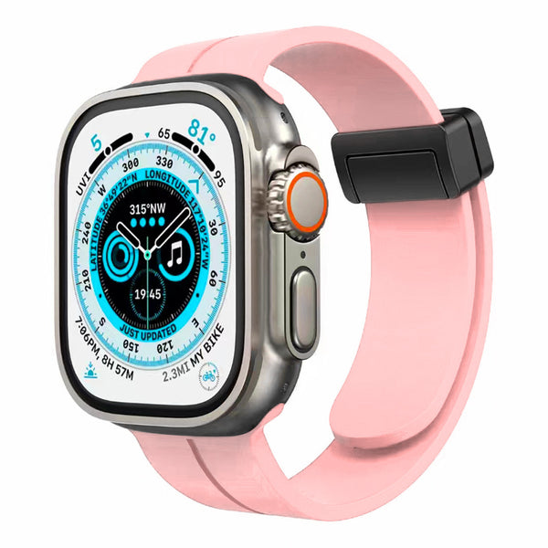 iWatch Accessories #14 =  For Apple Watch Size 38/40/41mm Magnetic Buckle Premium Silicone Watch Band - Light Pink