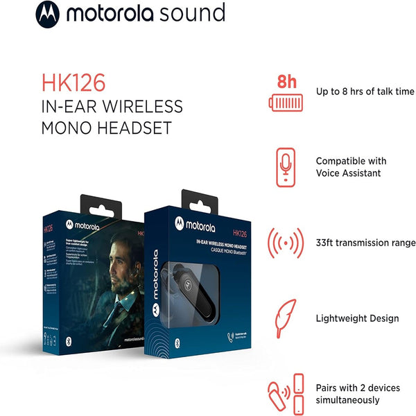Bluetooth #151 = Motorola Bluetooth Earpiece - HK126 in-Ear Wireless Mono Headset