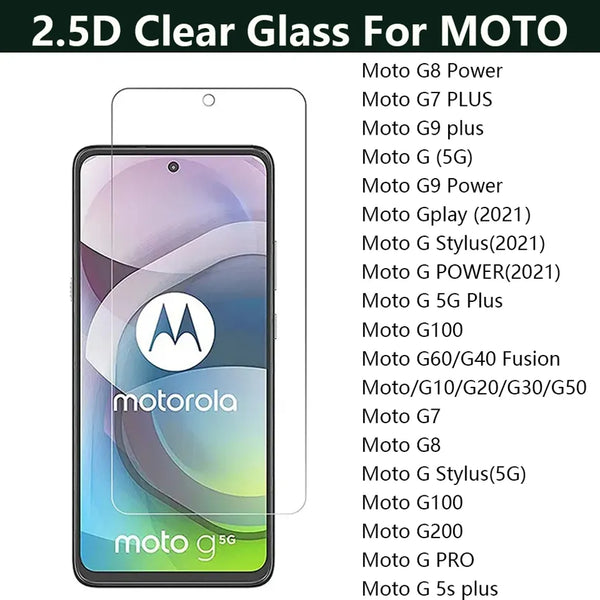 Tempered Glass Motorola #10 = Moto G9 Play G8 Power E E7 Plus G10 G30 G50 G100