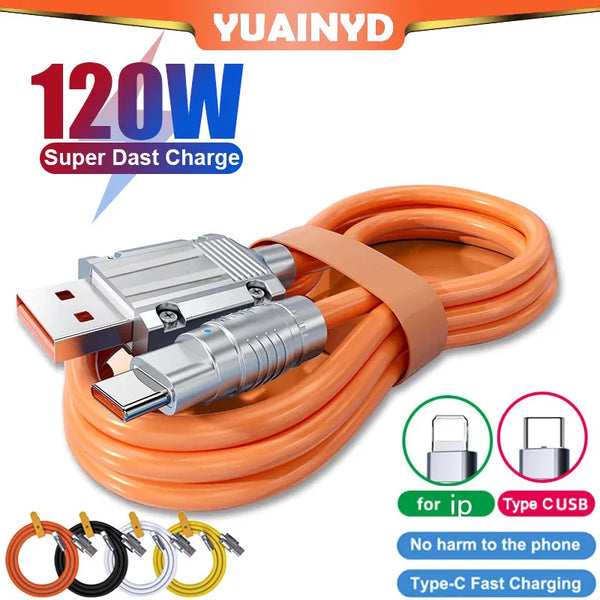 Type C charger Cable #186 = 120W 6A Super Fast Charging USB-A to Type-C  for iphone 15, All Samsung