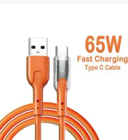 iphone charger Cable #214 = 65W USB-A to type -c  Cable 6A Fast Charging for iphone 15, all Samsung