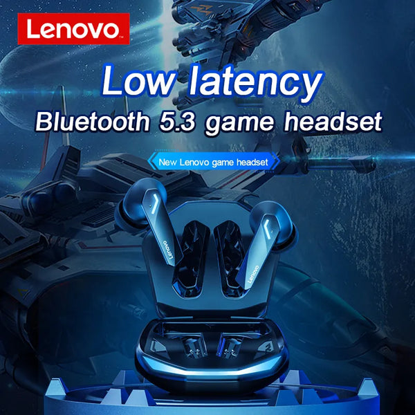 Bluetooth #195 =  Lenovo GM2 Pro Earphone Wireless Bluetooth Earbuds  bk