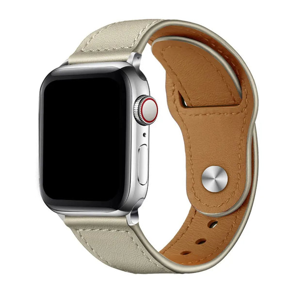 iWatch Accessories #58 = Leather Loop white For Apple Watch Strap For Apple 38mm, 40mm, 42mm, 44mm, 45mm, 49mm,