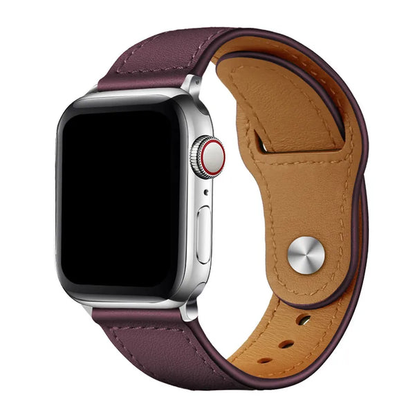 iWatch Accessories #61 = Leather Loop red For Apple Watch Strap For Apple 38mm, 40mm, 42mm, 44mm, 45mm, 49mm,