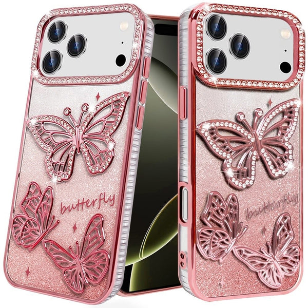 iPhone Case #225 = Butterfly Freedom Shimmer Glitter Thick TPU Case Cover