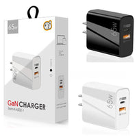 Power Adapter #234 = 65W Type C, USB-A Wall Charger Quick Charger