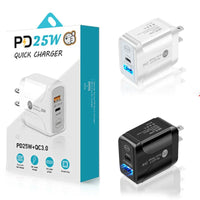 Power Adapter #238 =  25W USB-A + TYPE-C Wall Charger Quick Charger