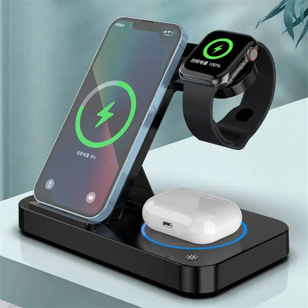 Wireless Charger #242 = 4 In 1 Wireless Charger Stand Fast Charging Dock Station