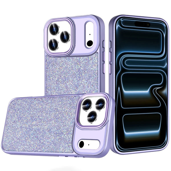 iPhone Case #245 = Crystal Glass Diamond with Metallic Buttons and Edges Hybrid Case
