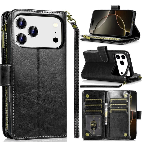 iPhone Case #249 = Luxury Wallet Card ID Zipper Money Holder Case Cover