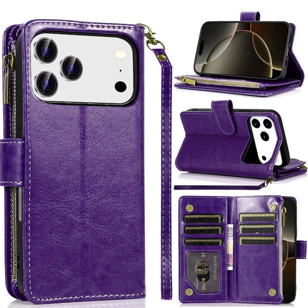 iPhone Case #250 = Luxury Wallet Card ID Zipper Money Holder Case Cover