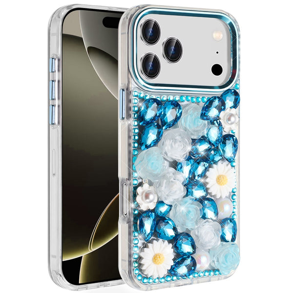 iPhone Case #251 = Spectacular Full Bling Stones Glitter HQ Hybrid Floral Series