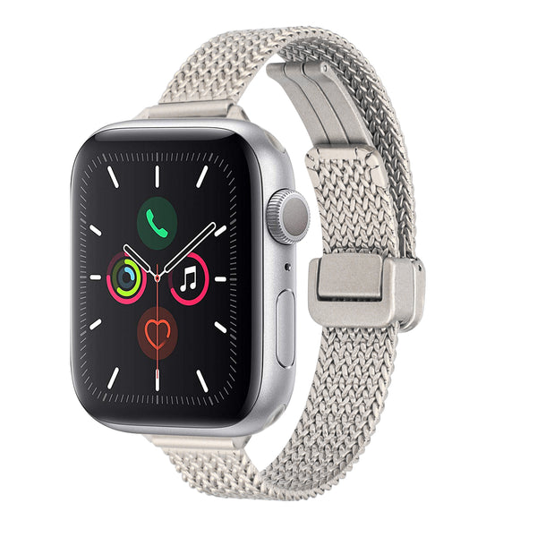 iWatch Accessories #29 =For Apple Watch Size 38/40/41mm Executive Metal Watch Band - Silver+Gold