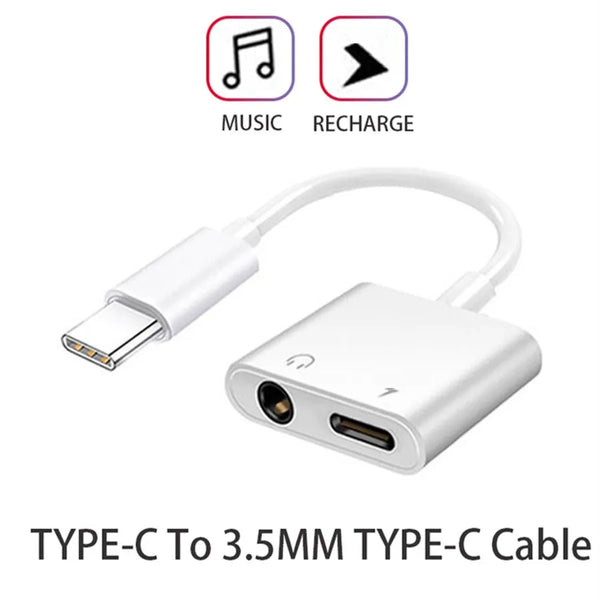 Aux / Video Cables #29 = 2 in 1 Type c to USB-C 3.5MM Jack Audio Charger Splitter Adapter