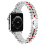 iWatch Accessories #35 = For Apple Watch Size 38/40/41mm Pearl Diamond Zinc Alloy Watch Band - Black