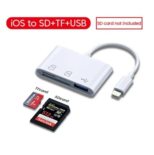 Aux / Video Cables #38 = OTG Type C Card Reader iOS To USB OTG Converter Adapter