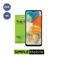 Service Phone Combo #423 =  New Samsung A23 5G CMDA lock + $25 Unlimited Plan Simple Mobile