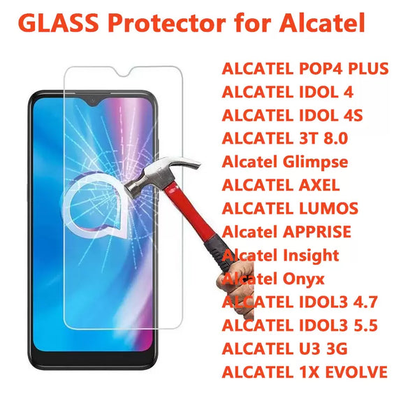 Tempered Glass TCL / Alcatel #4 = FOR ALL TCL & ALCATEL POP4 PLUS IDOL 4 4S 3T 8.0 AXEL Glimpse LUMOS APPRISE Insight Onyx IDOL3 4.7 5.5
