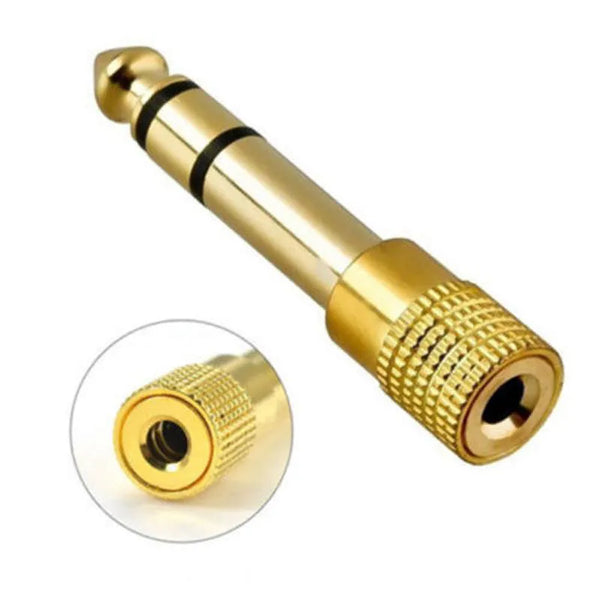 Aux / Video Cables #52 = Gold Plated Connectors 6.5mm 1/4"Male plug to 3.5mm 1/8"Female Jack Stereo Headphone