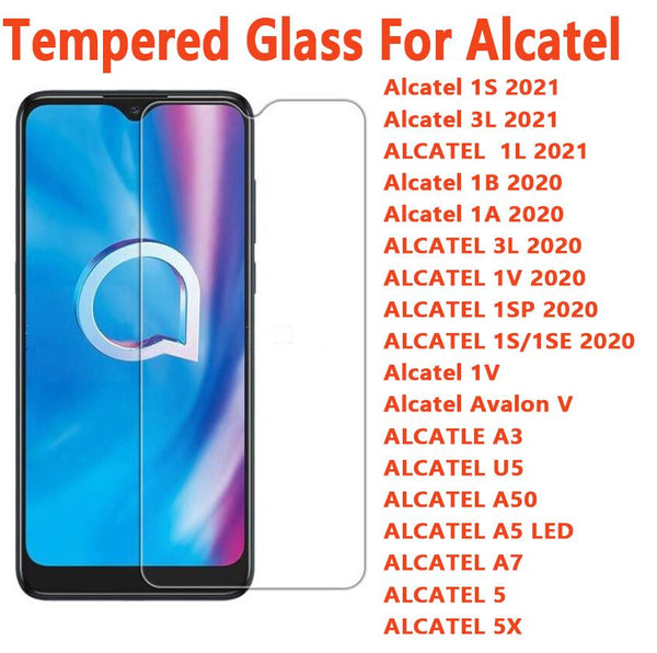 Tempered Glass TCL / Alcatel #6 = FOR ALL TCL 1S 3L 1L 2021 ALCATEL B 1A 1V 1SP 1S 1SE 2020 1V Avalon V A3 U5 A50 A5 LED A7 5
