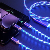 iphone charger Cable #158 = LOW Quality 3FT r LED Flowing Light USB Cables