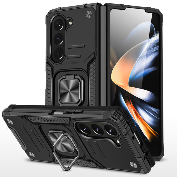 Samsung Case #155 = Samsung  Z Foip 5,4,3,2  Robust Magnetic Kickstand Hybrid Case Cover