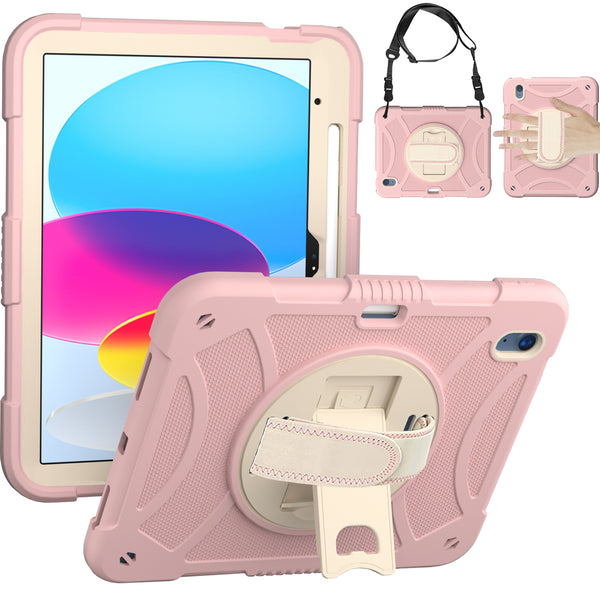 Tablet #230 = For Apple iPad 3in1 Tablet Hand and Shoulder Strap with Kickstand pink