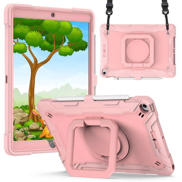 Tablet #121 =For Samsung Tablet Tough Hybrid Rotating 360 Degree Kickstand - Rose Gold