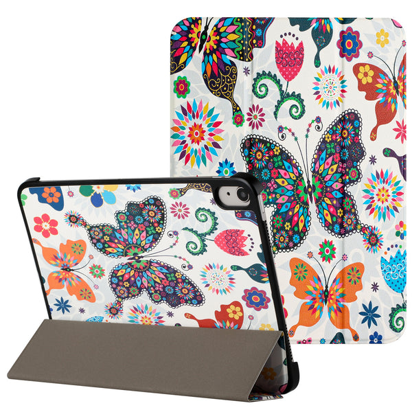 Tablet #203 = For Apple iPad Trifold Magnetic Closure PU Leather Case Cover  butterfly