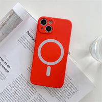 iPhone Case #179 = Liquid Silicone Magnetic Cases red for iPhone