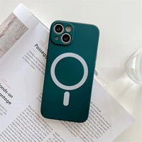 iPhone Case #183 = Liquid Silicone Magnetic Cases teal for iPhone