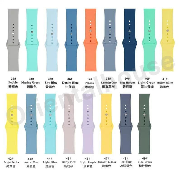 iWatch Accessories #79 = 80 Colors Silicone Strap For Apple Watch Strap For Apple 38mm, 40mm, 42mm, 44mm, 45mm, 49mm,